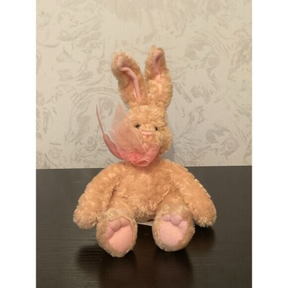Gund Binker Easter Bunny Rabbit Plush With Pink Bow Stuffed Animal - Picture 1 of 4